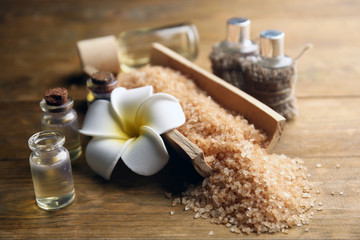 Beautiful relax composition on wooden background