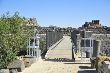 The brige into Belvoir Fortress (Kokhav HaYarden), Israel