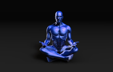 Illustration of a Male Figure Meditating