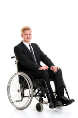 young businessman in a wheelchair
