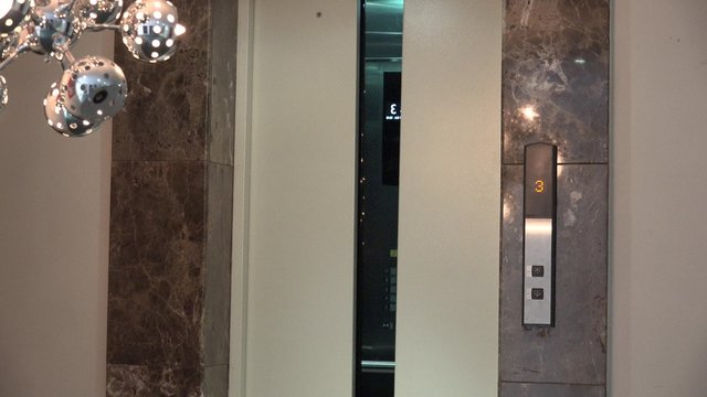 Hotel Maid at Elevator