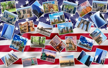 New York landmarks collage 