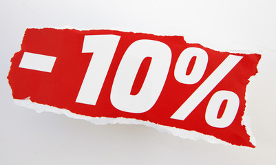 solde de 10% étiquette prix
