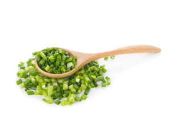 Green onion isolated on white background