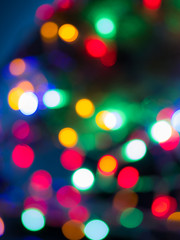 Rainbow bokeh Christmas lights