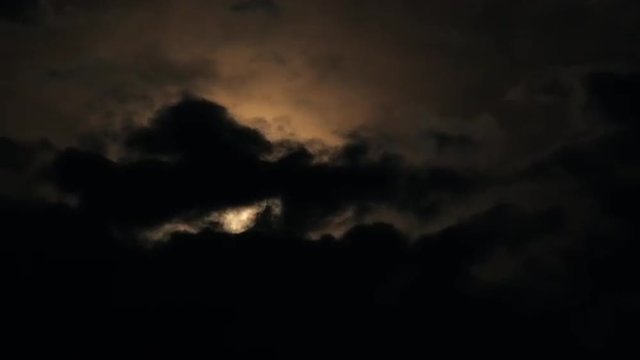Time lapse of the Moon on a cloudy night