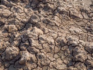 Dry of Cracked clay ground texture background. Abstract of Cracked clay in the summer season.