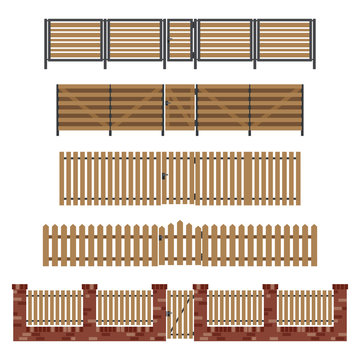 Wooden fences and gates.