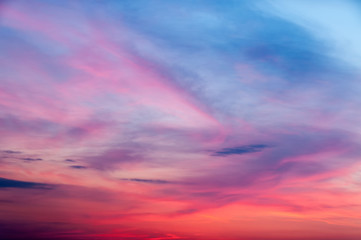 Naklejka na ściany i meble Bright sunset with cloudscape 