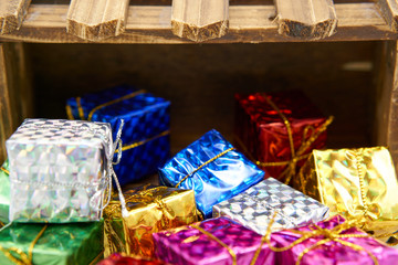 Gift box drop off wood crate