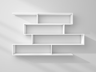 3d rendered modern shelves.