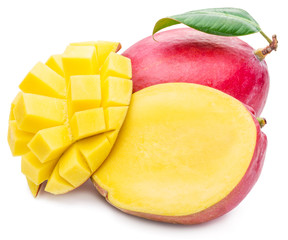 Mango fruit and mango cubes. The picture of high quality.