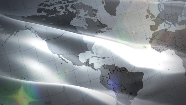 world map waving white flag