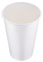 White plastic cup. File contains clipping paths.