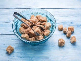 Cane sugar cubes.