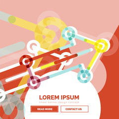 Fototapeta premium Abstract banner template with arrows, linear design style