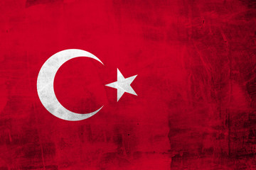 Grunge Flag Turkey on concrete wall