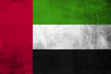United Arab Emirates Flag on grunge concrete wall