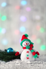 Cute snowman on Christmas background
