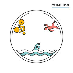 Triathlon logo and icon. Swimming, cycling, running symbols