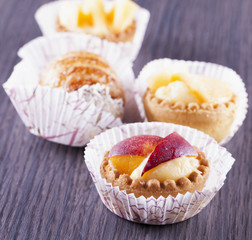 Pastries over wooden table