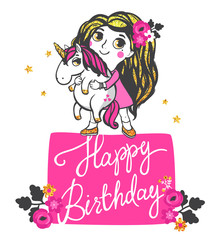 Gold Unicorn Illustration.