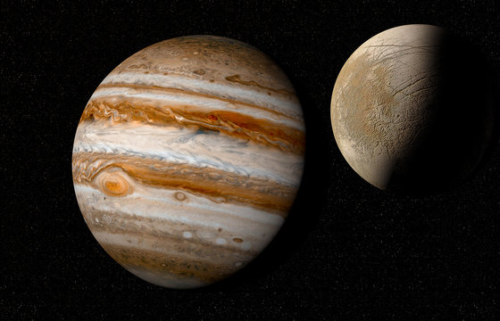 jupiter and moon europa - Powered by Adobe