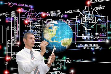 .Working Engineer.Electrical engineering industrial scheme