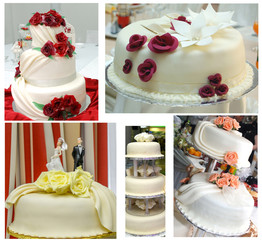 wedding cakes, collage