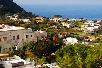 Capri coast in a sunny autumn day