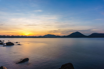  Sunrise Seascape in Chonburi,Thailand