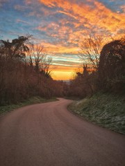 road at the sunrise