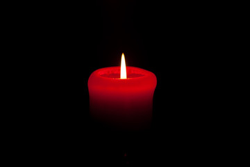 Red Candle In Darkness