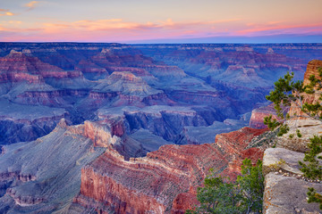 Grand Canyon, Restlicht nach Sonnenuntergang bei Mohave Point 01