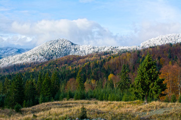 Winter mountains landscape