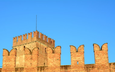 The italian castle in Verona, the medieval time in Italy.