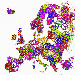 Mappa Europa 3D texture grunge