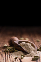 Cardamon Powder on wood