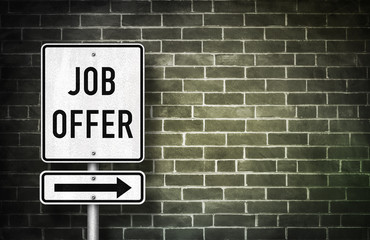 Obraz premium Job Offer - road sign illustration