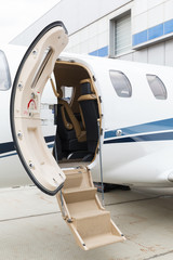 ladder in a private jet