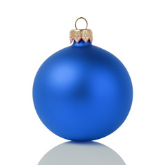 blue christmas ball isolated on white