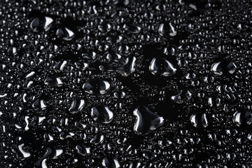 Drops of water on stainless steel surface
