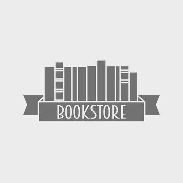 library or bookstore logotype concept. Can be used to design cards, posters, flyers, store windows.