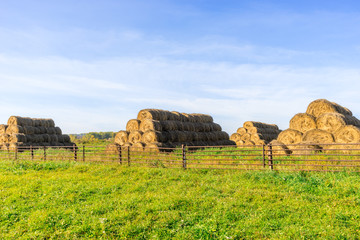 Haystack of straw after the harvest