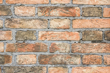 Grunge red brick wall texture.