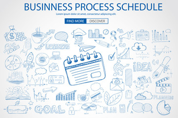 Business Process Schedule with Doodle design style