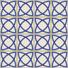 Gorgeous seamless  pattern . Moroccan, Portuguese  tiles, Azulejo, ornaments. 