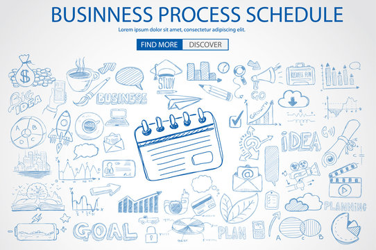 Business Process Schedule With Doodle Design Style