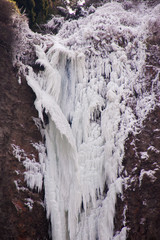 阿蘇市　古閑の滝の氷瀑（雌滝）