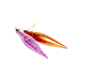 Two tree toys on a white background. 